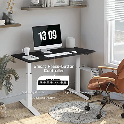 55" x 28" Height Adjustable Electric Standing Desk with Solid One-Piece Desktop E141767