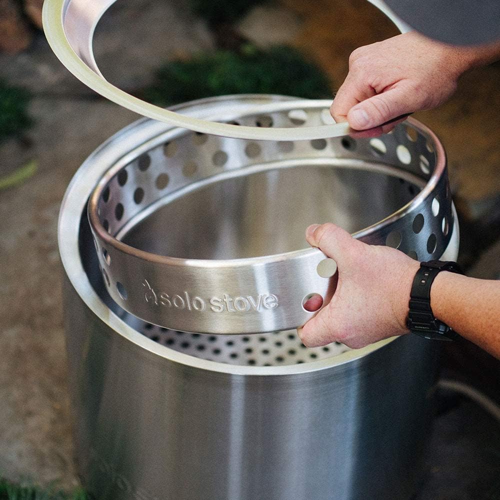 Portable Stainless Steel Fire Pit with Camp Stove Accessories B6753