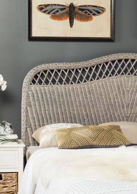 Antique Grey Rattan Full Headboard K71656