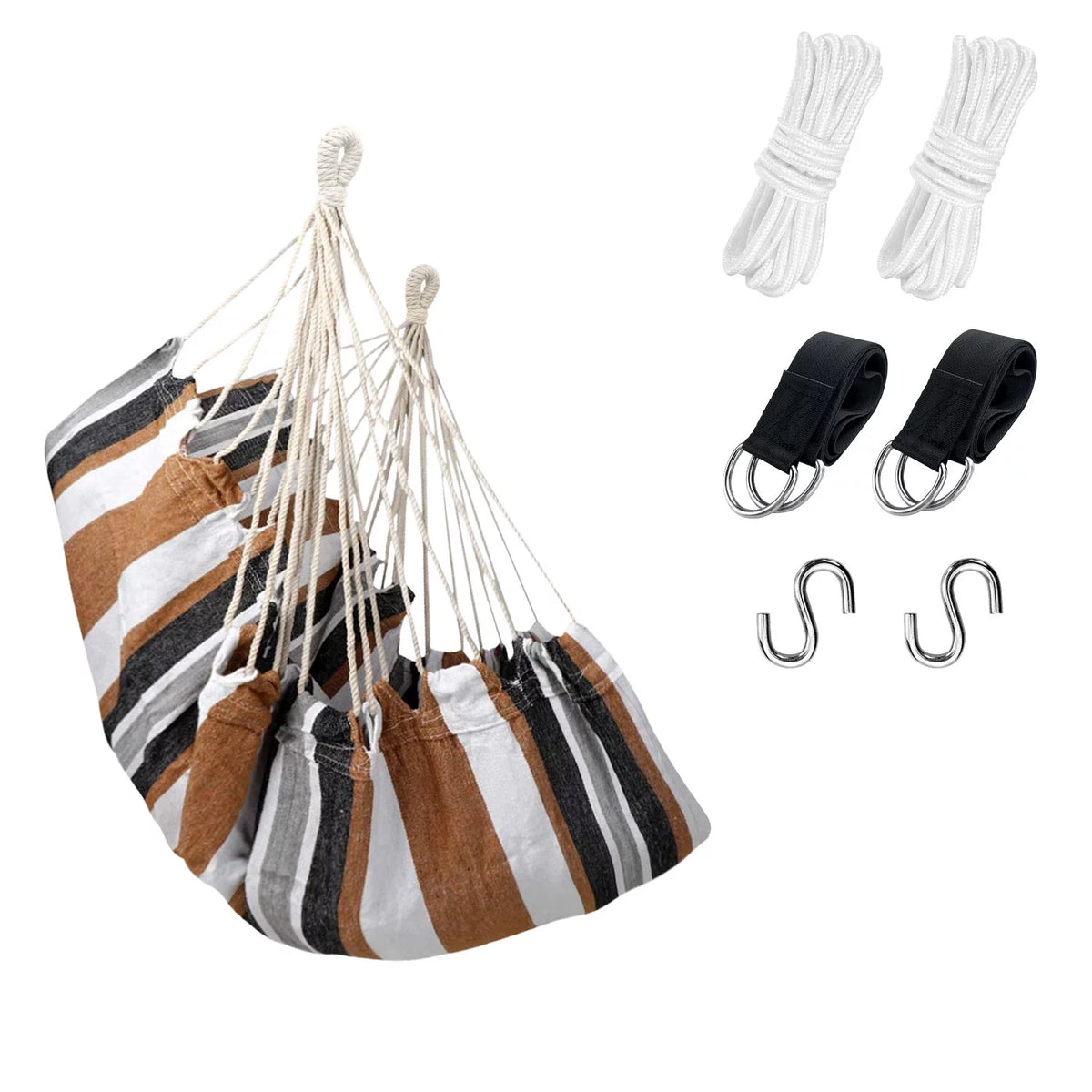 Hanging Rope Hammock Swing Chair with Pocket J92864