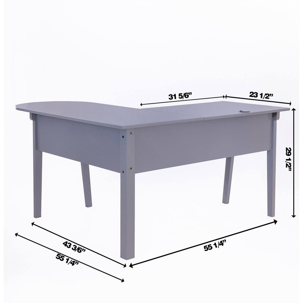 Grey L Shaped Corner Desk V71572