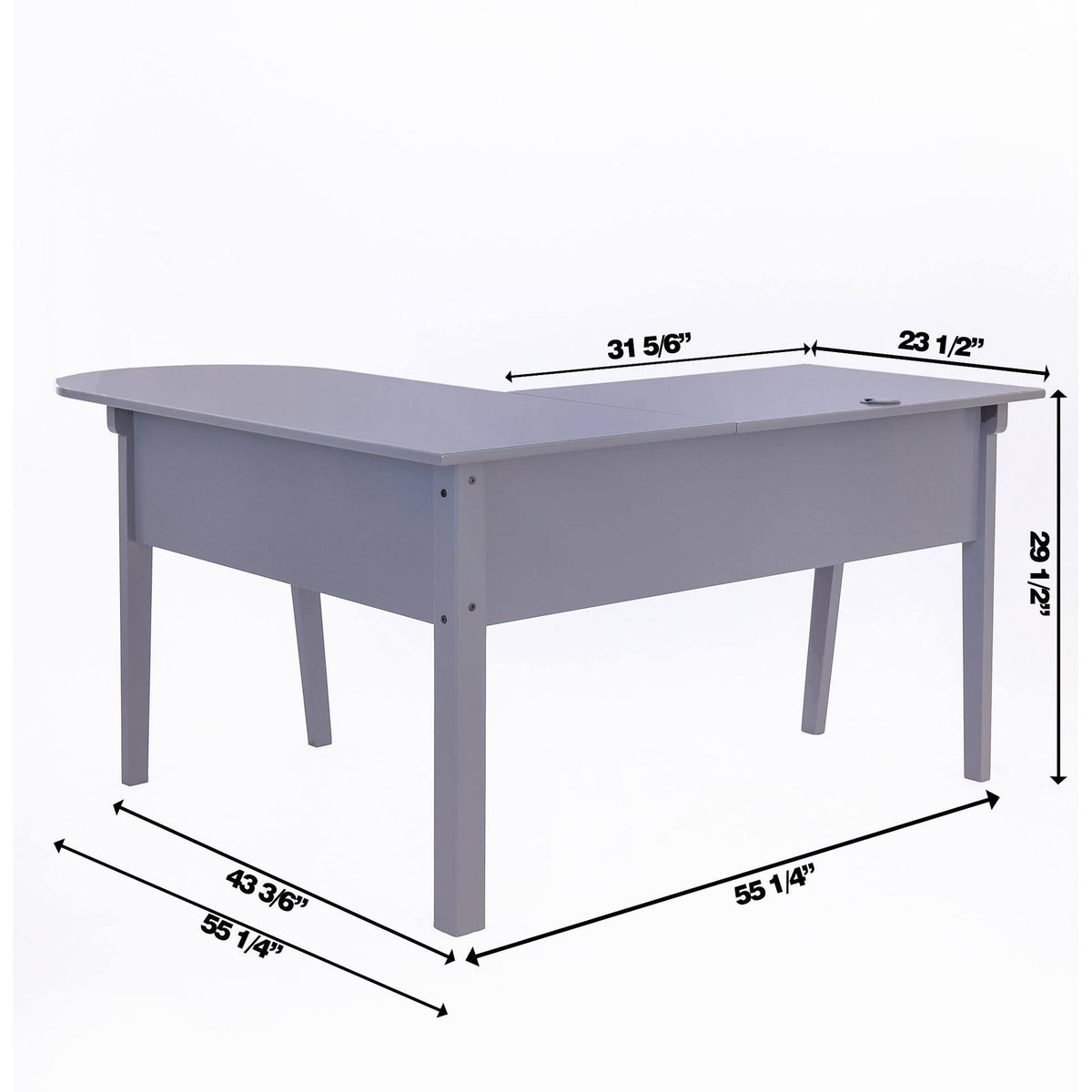 Grey L Shaped Corner Desk V71572