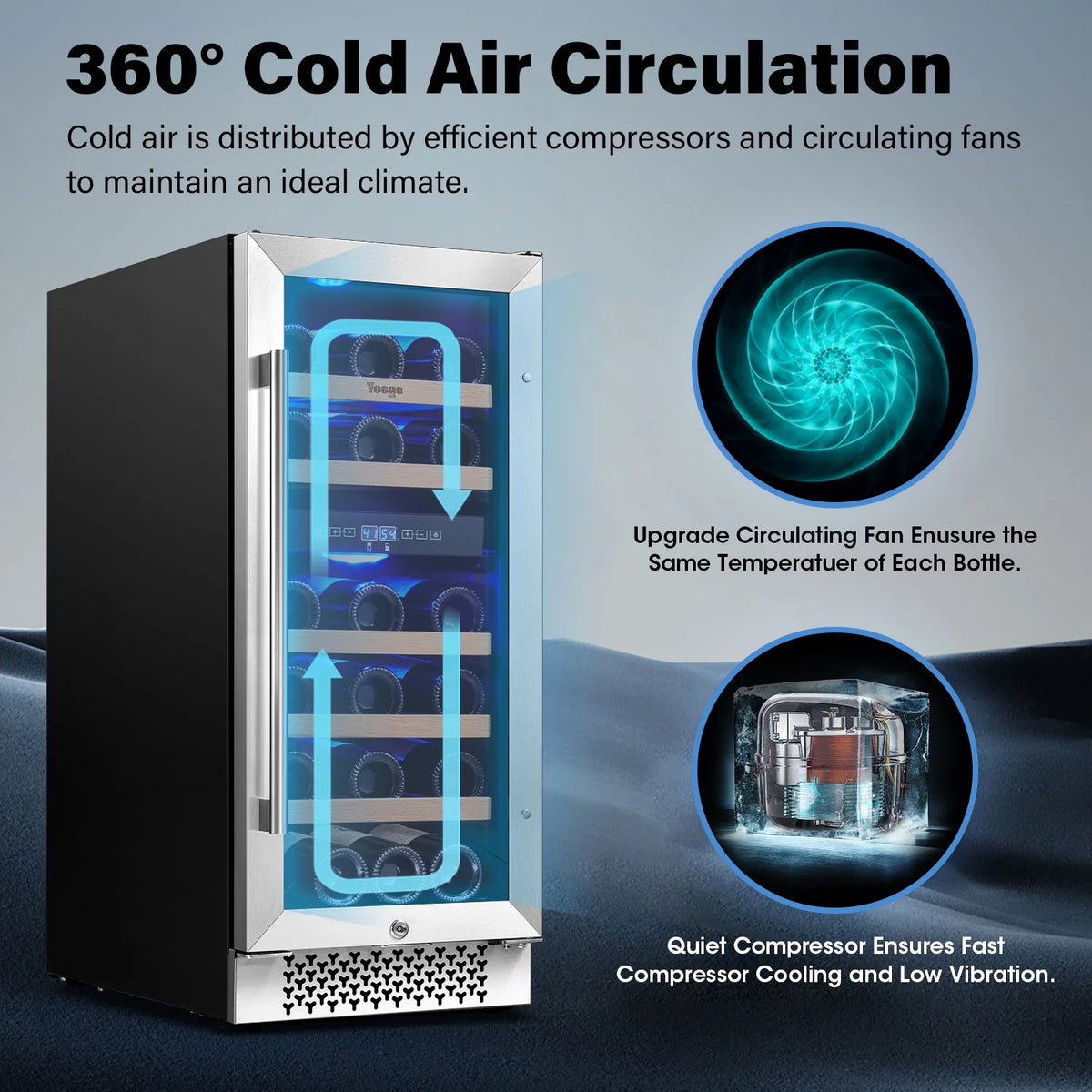 15" 28 Bottle Dual Zone Wine Cooler Refrigerator F6784