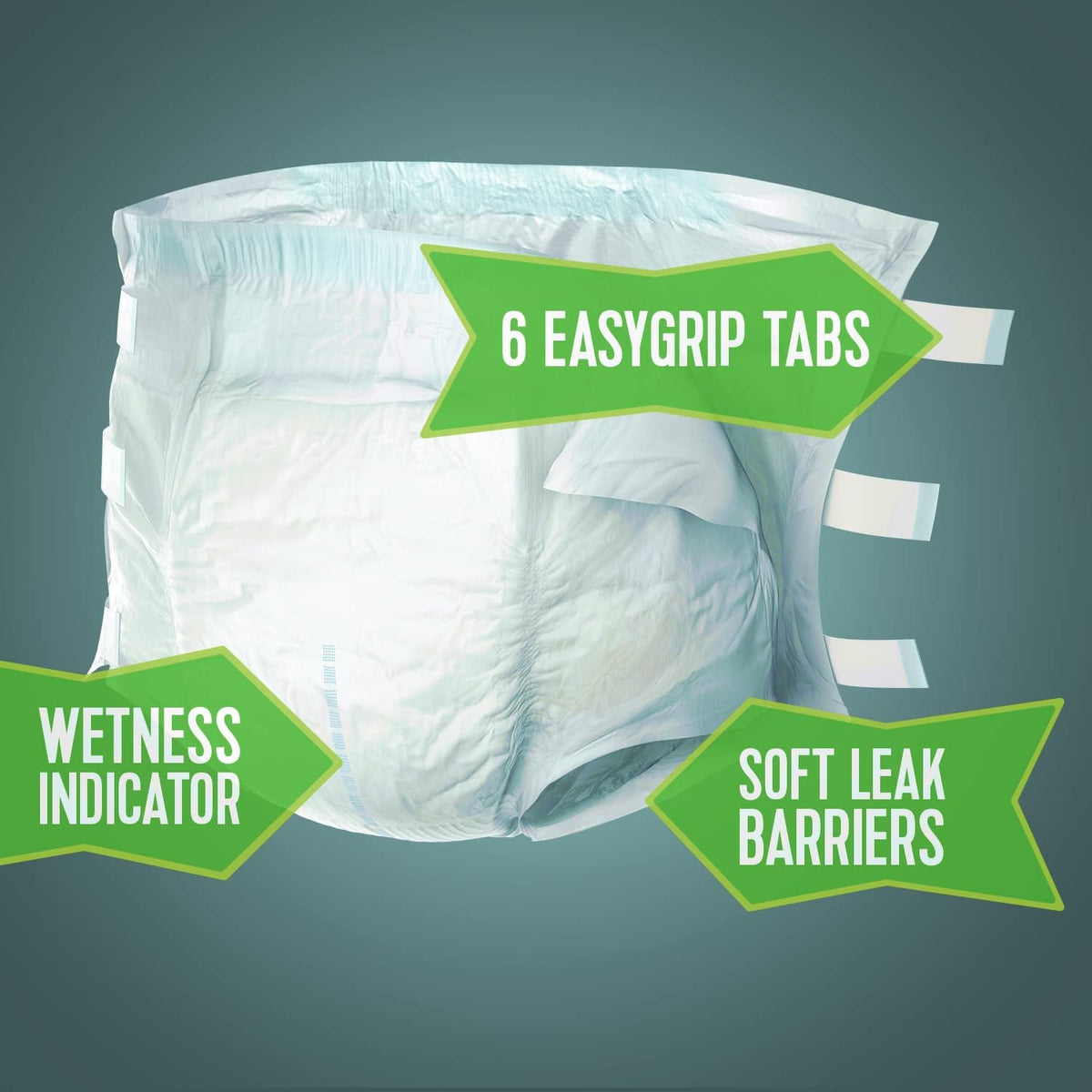 Maximum Absorbency Incontinence Protection with Tabs, S/M, 60 Count Z42352