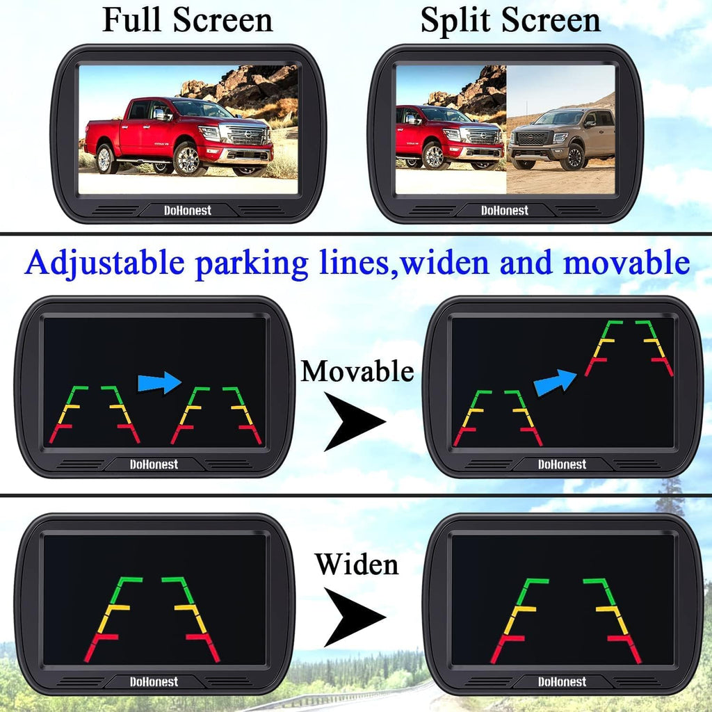 Wireless Backup Camera with 5'' Monitor HD 1080P H734