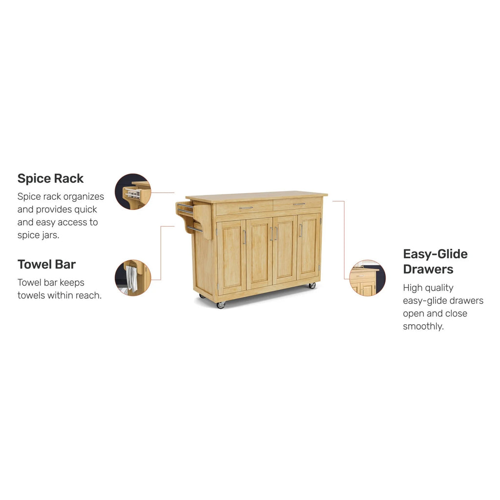 Wood Rolling Kitchen Cart F805