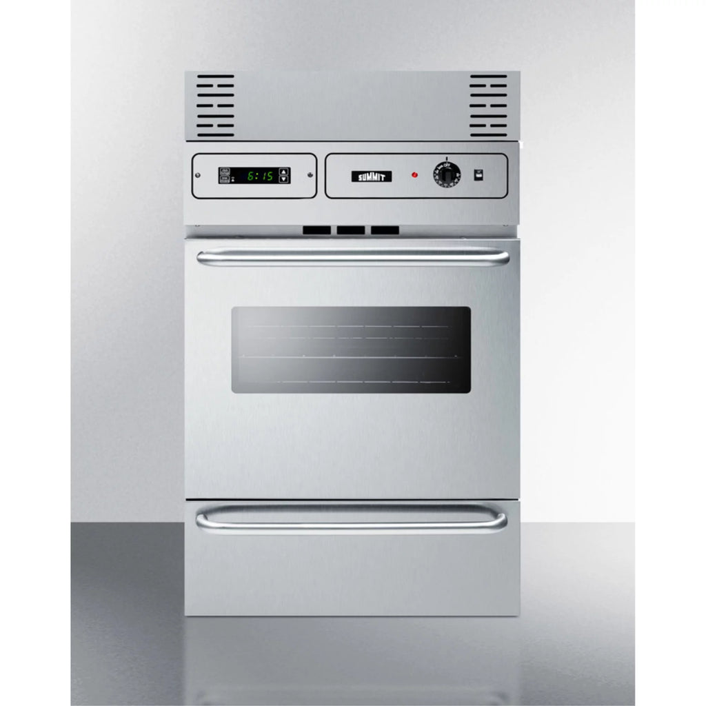 Stainless Steel Gas Wall Oven with Electronic Ignition and Digital Clock/Timer H822