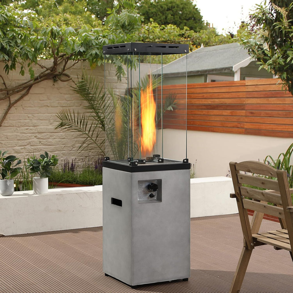 40,000 BTU Outdoor Propane Patio Heater with Portable Wheels and Waterproof Cover C4623