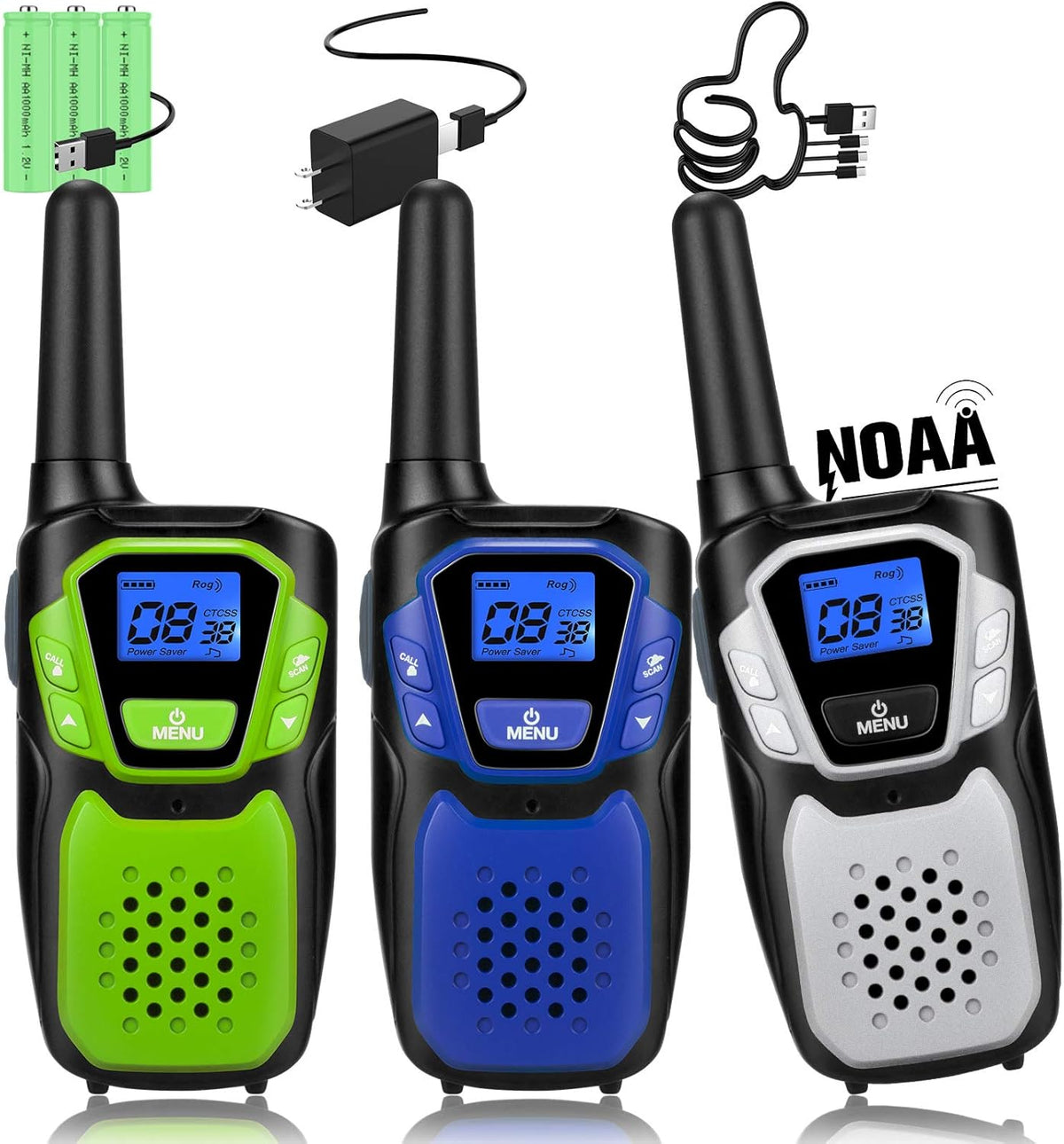 Rechargeable Walkie Talkies for Kids with Micro-USB Charger W85133