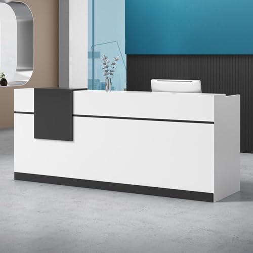 U-Shaped Wooden Reception Desk with Lockable Drawer S638527