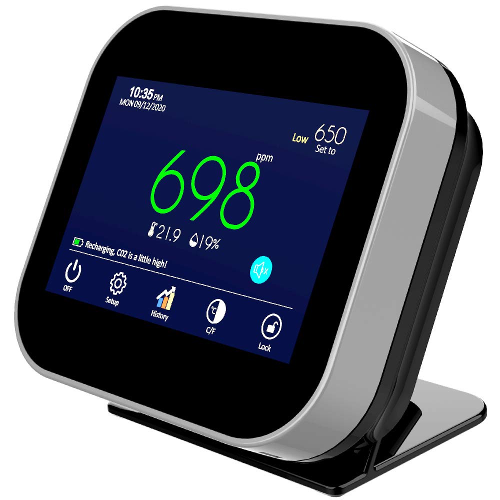 Indoor CO2 Meter Temperature Humidity Air Quality Monitor Black N888841