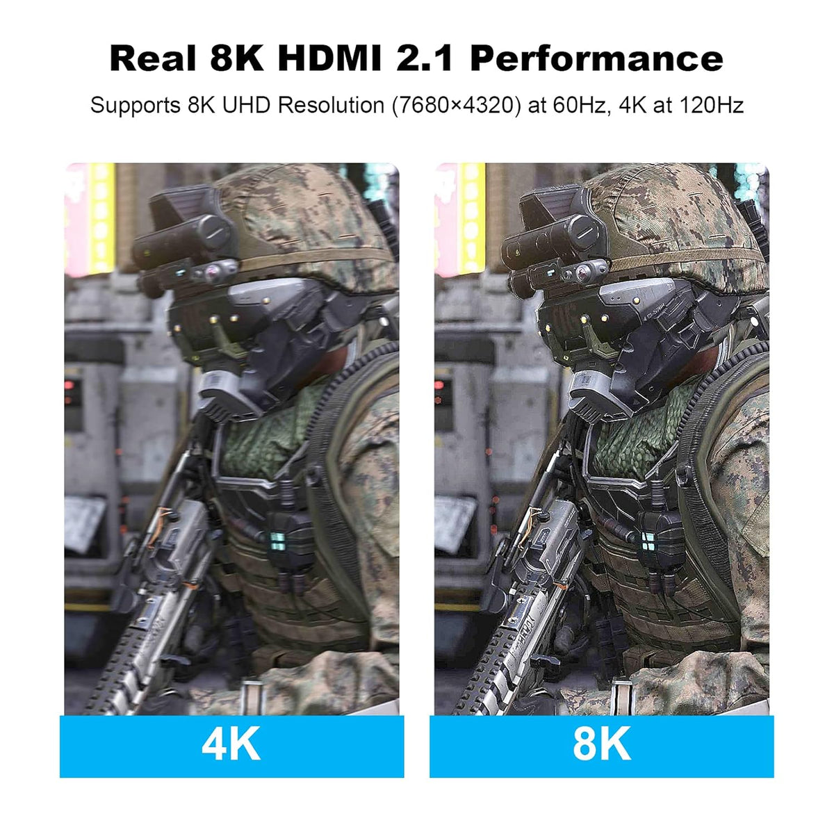 8K HDMI 2.1 Cable, 3FT 2 Pack 48Gbps Nylon Braided K4780