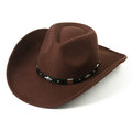 Felt Wide Brim Western Cowboy Hat with Belt Buckle W1420