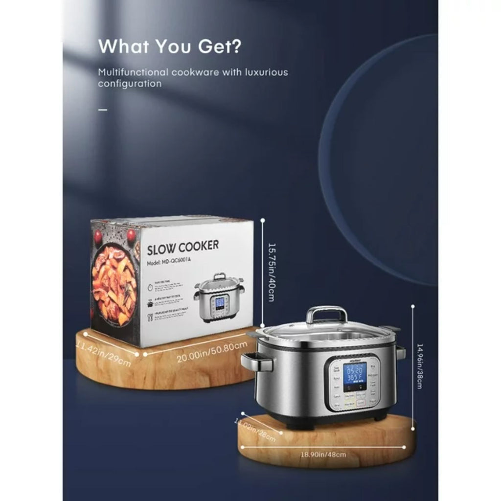 Refurbished 6Qt Silver Programmable Slow Cooker E496