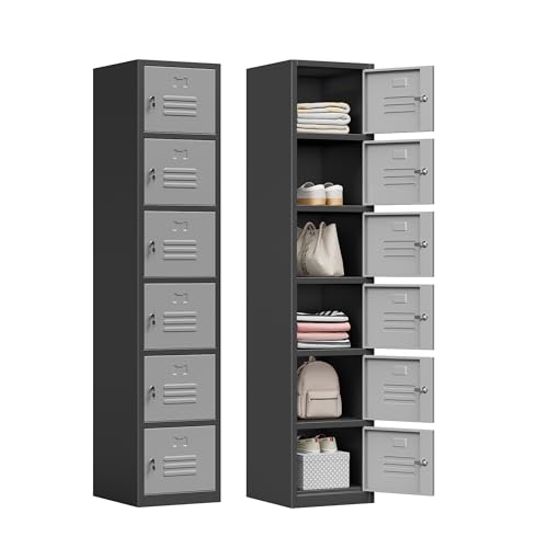 71" Tall Grey Steel Lockable Metal Locker P1375
