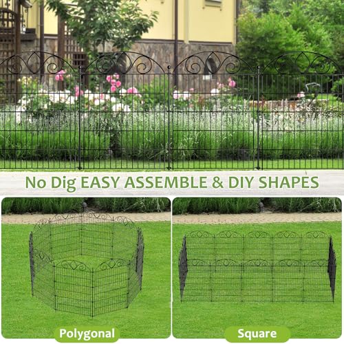 48" H x 21' L Rustproof Metal Garden Fence Panel S327