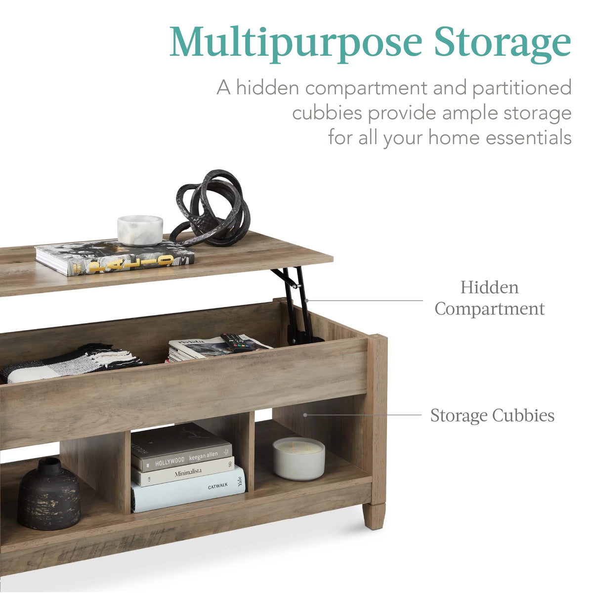 Lift Top Coffee Table with Hidden Storage C290811