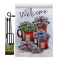13 x 18.5 in. Welcome Succa Decorative Double Sided Garden Flag Set with Banner Pole M260050