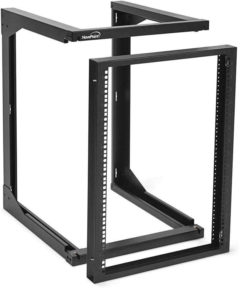 12U Wall Mount Open Frame Network Rack with Swing Out Hinged Gate Q576560
