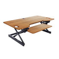 Teak/Black Retractable Standing Desk Converter C454