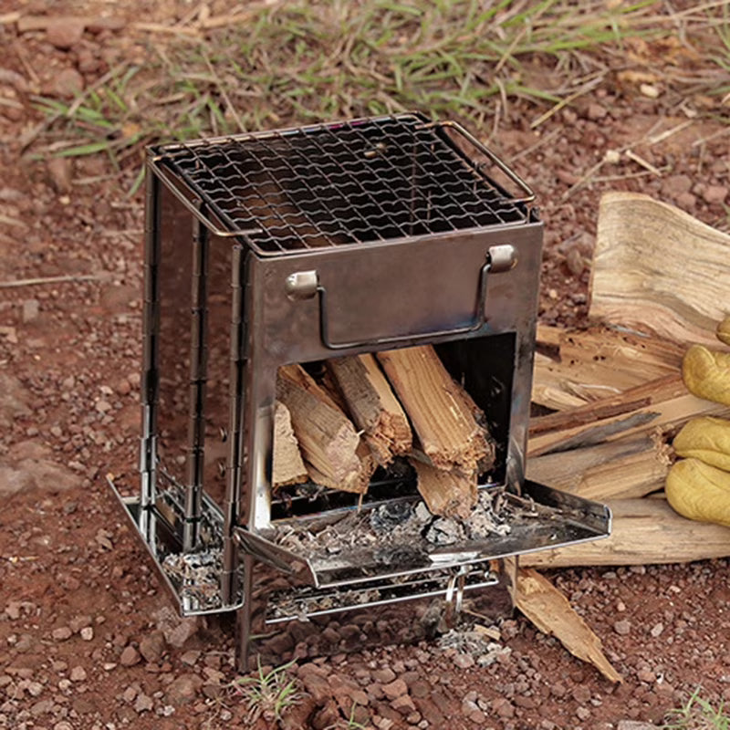 Wood Burning Stove Set, Portable BBQ Grill X26016