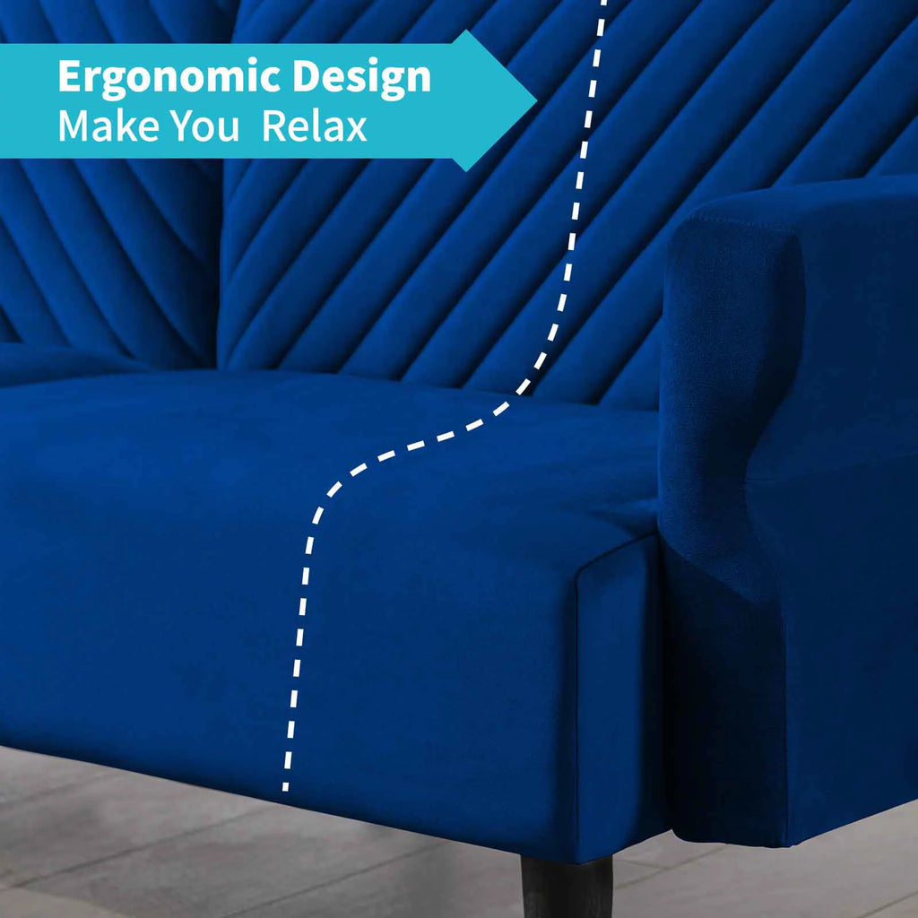 Convertible Futon Sofa Bed Blue W116
