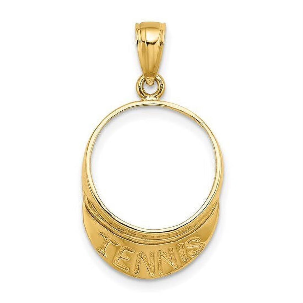 14k Yellow Gold Tennis Visor Pendant V3457
