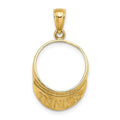 14k Yellow Gold Tennis Visor Pendant V3457