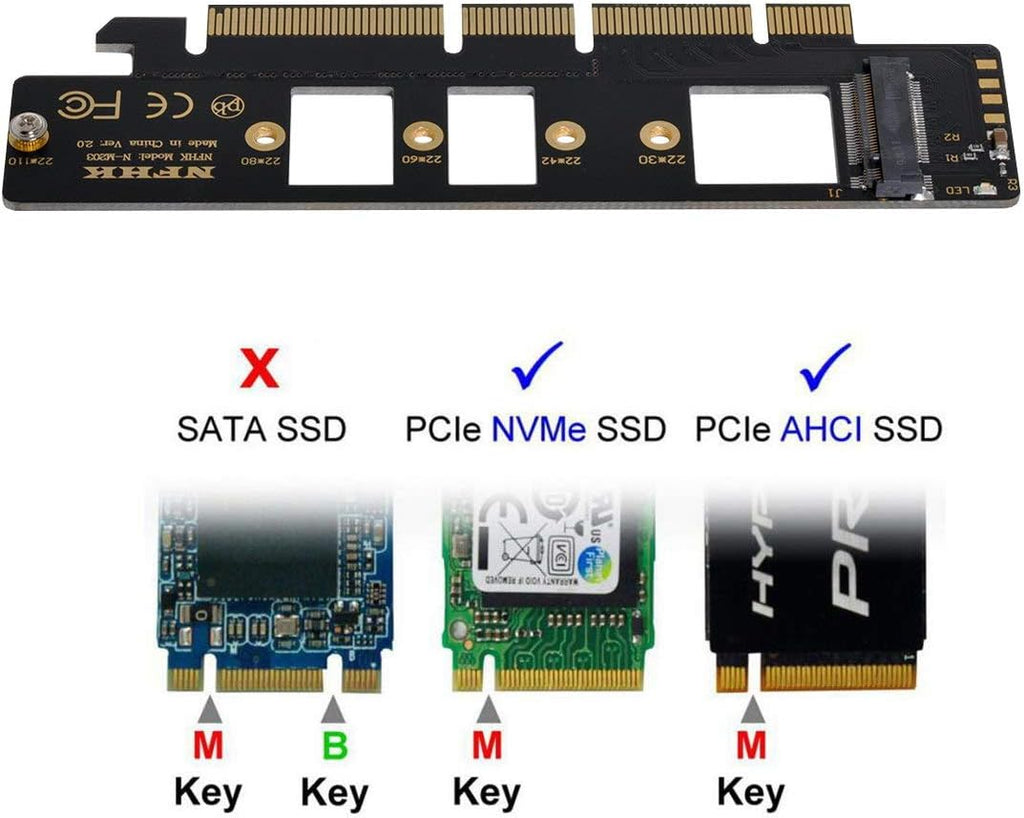 NGFF M.2 M-Key NVME AHCI SSD to PCI-E 3.0 16x 4X Adapter F6685