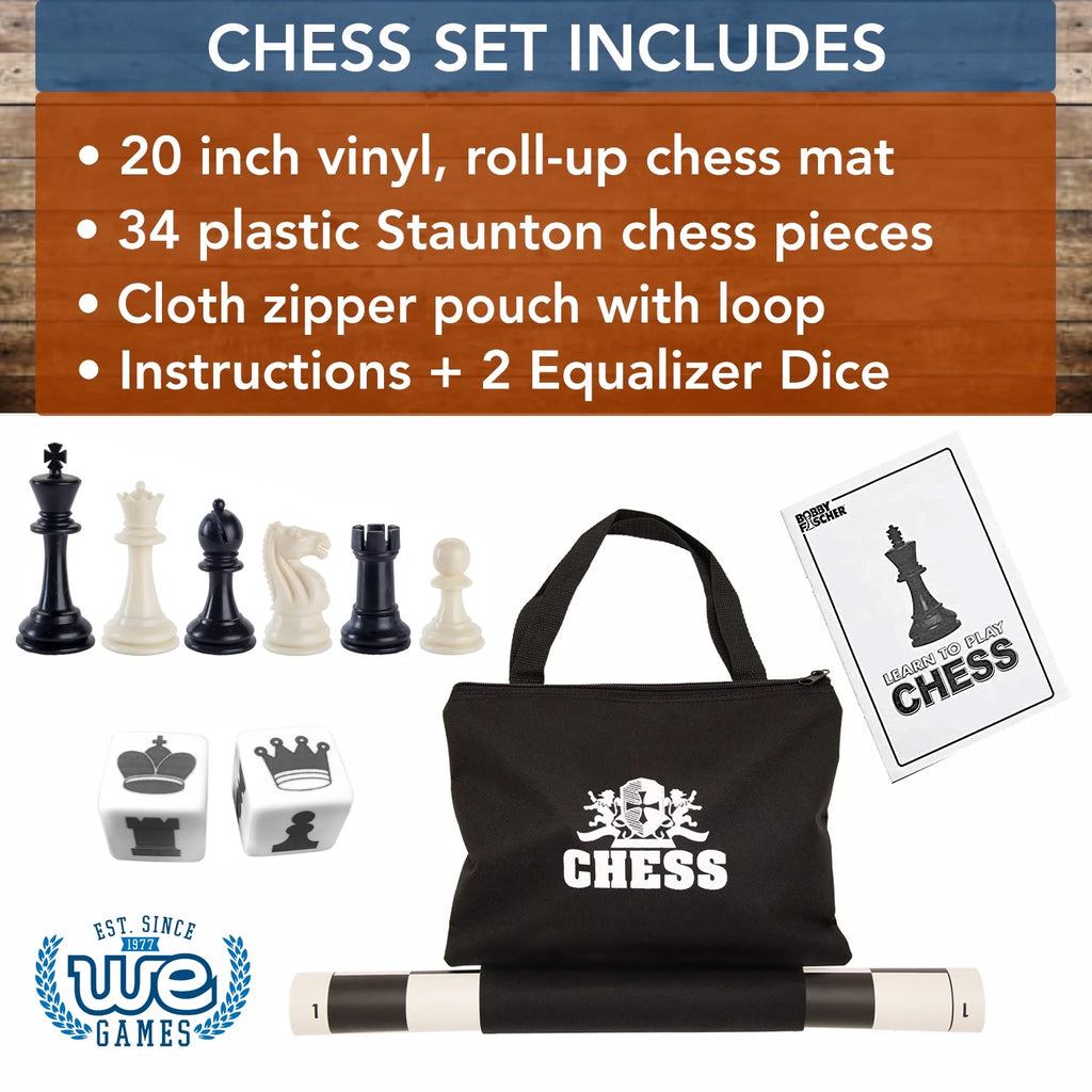 Tournament Chess Set - 20 in. Vinyl Board, Staunton pcs N154643