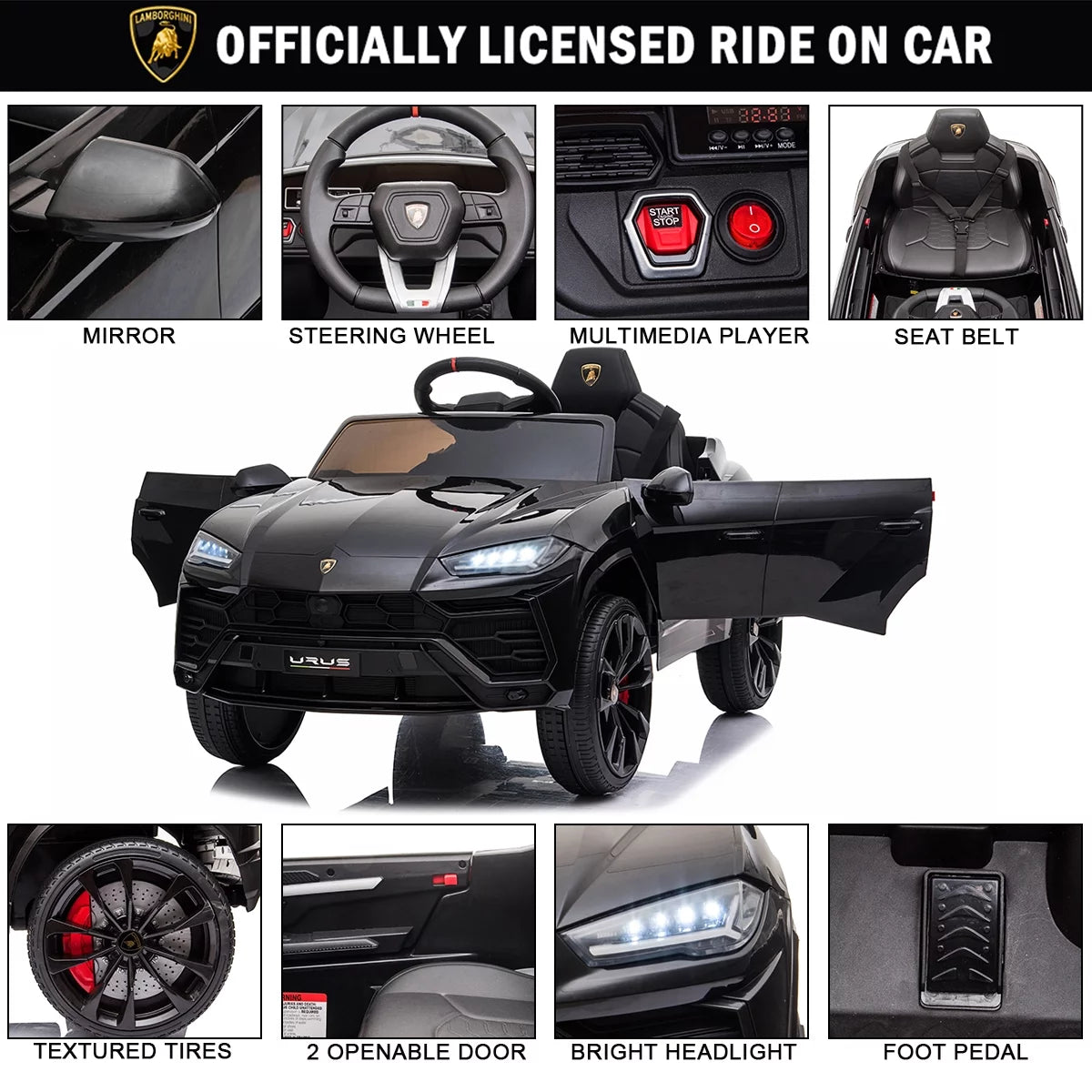 12V Electric Powered Ride on Car with Remote Control U2121