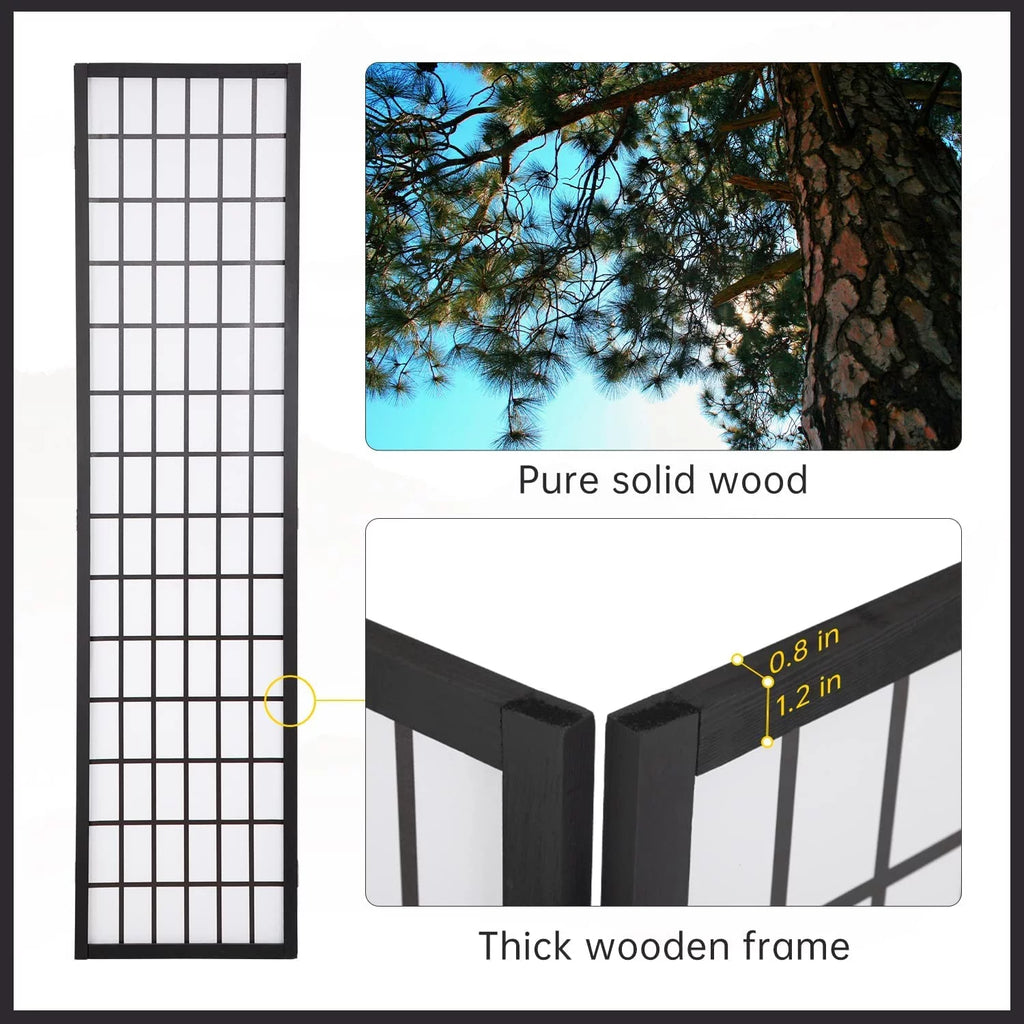 White 4 Panel Wood Room Divider F927926
