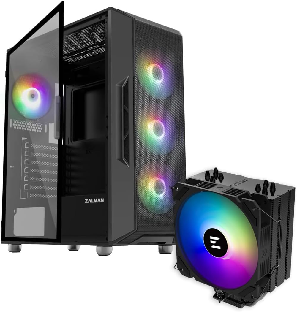 ATX Mid Tower PC Case with Black CPU Cooler W738
