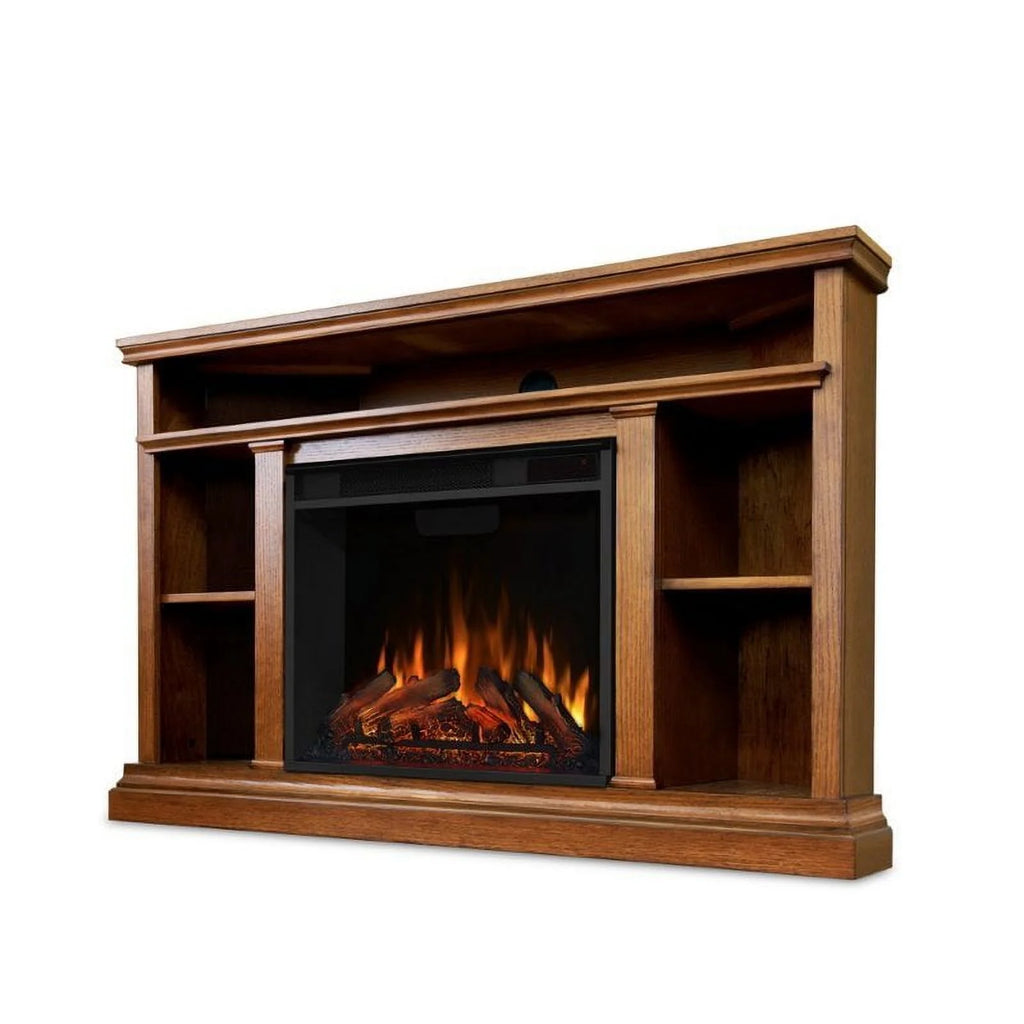 Oak Wood Electric Corner Fireplace U282