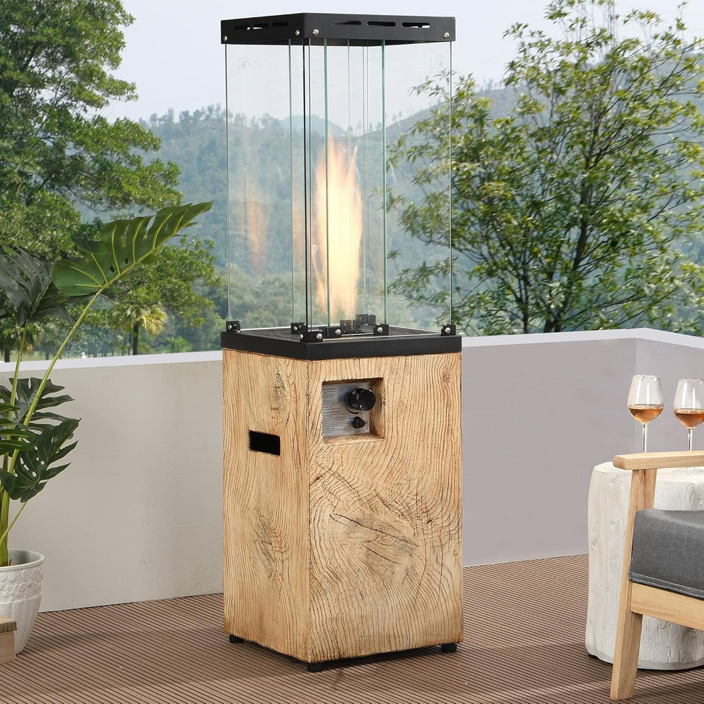 40,000 BTU Outdoor Propane Patio Heater with Portable Wheels and Waterproof Cover C4623