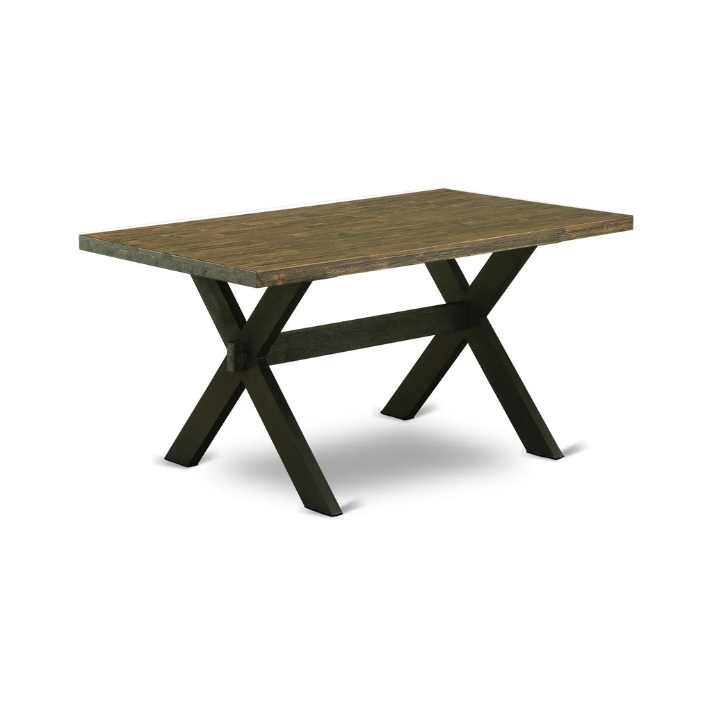 7-Piece Solid Wood Dinette Set with 6 Parson Chairs and Dining Table X7669