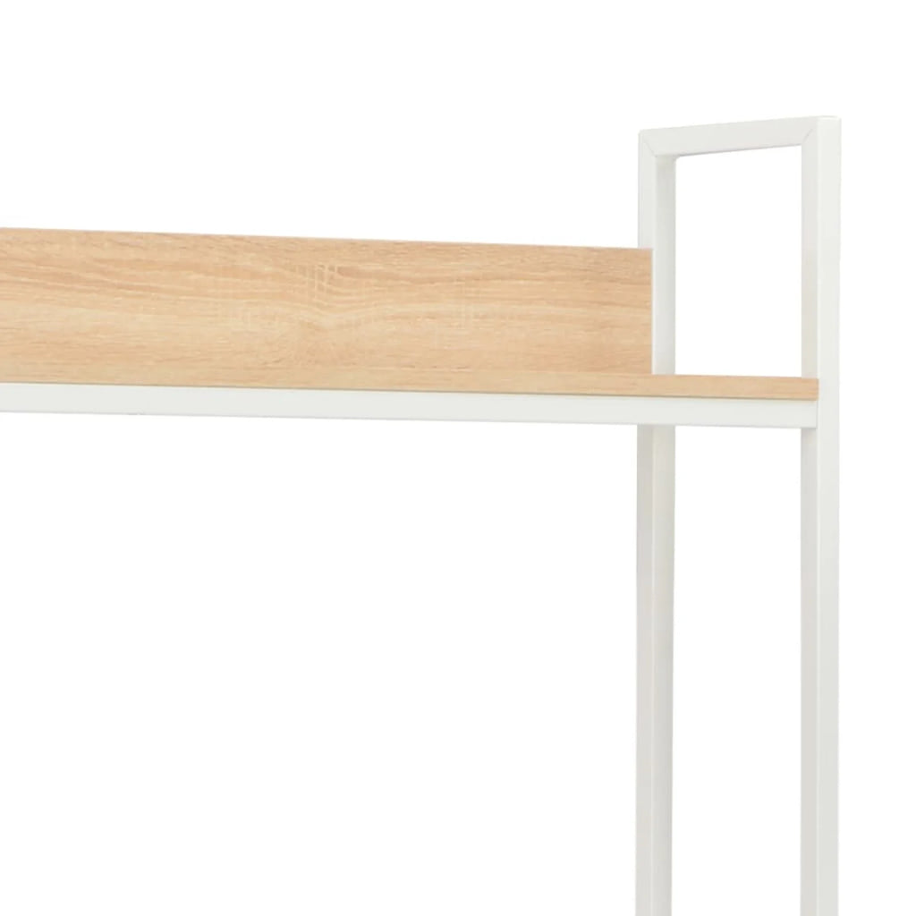 White and Oak Computer Desk L195611