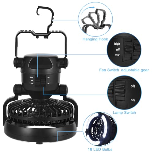 Portable Camping Light with Ceiling Fan A878