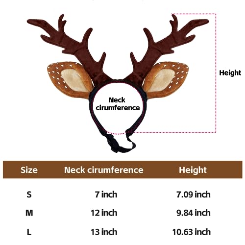 Dog Cat Christmas Reindeer Antlers Headband Adjustable Pet Costume K77784