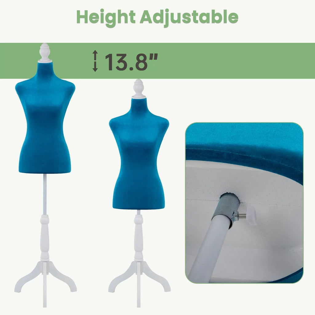 49.6-63.6 inch Height Adjustable Foam Sewing Mannequin with Base Stand R2796