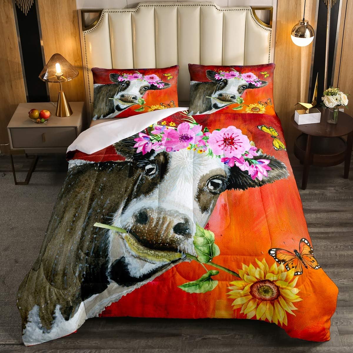 Queen Size Brown Wooden Comforter Set M6752