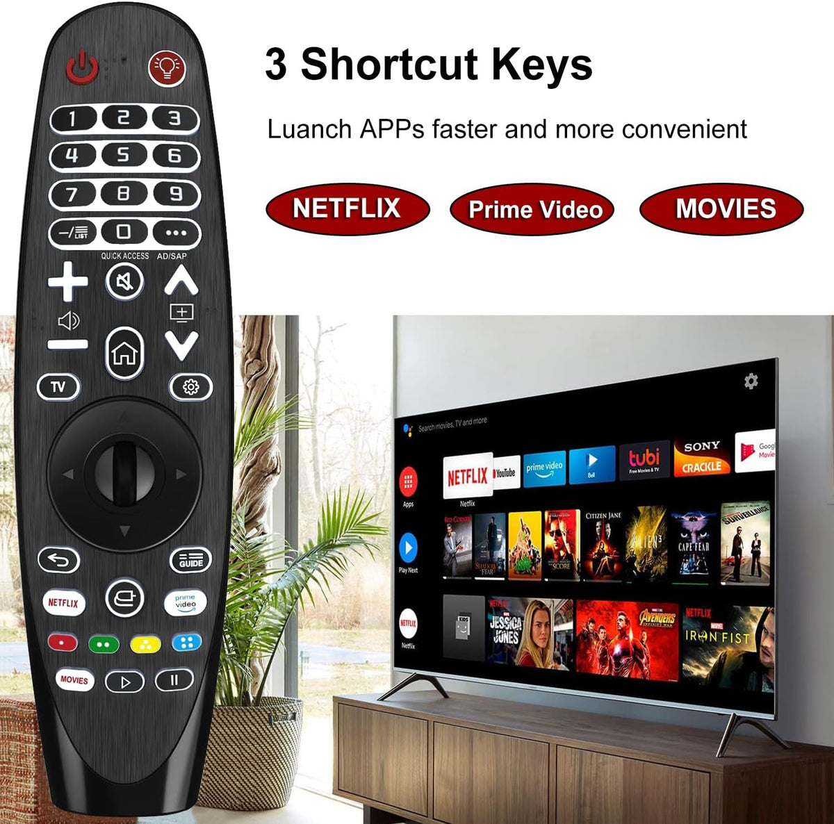 Universal Backlit Remote Control for LG Smart TVs H536