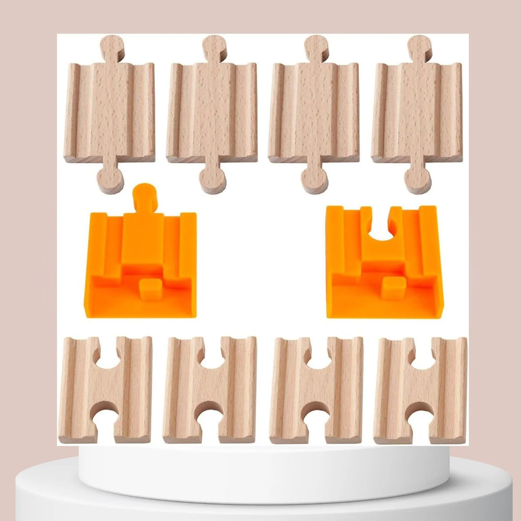 8 Pcs Wooden Train Track Adapter Pack D45482