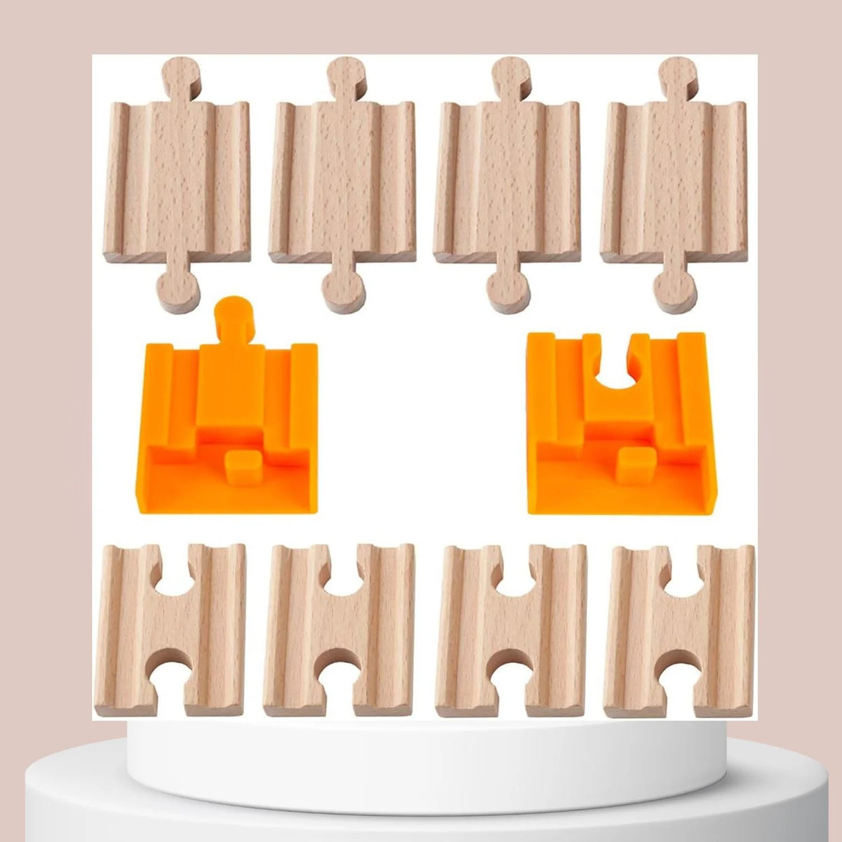 8 Pcs Wooden Train Track Adapter Pack D45482
