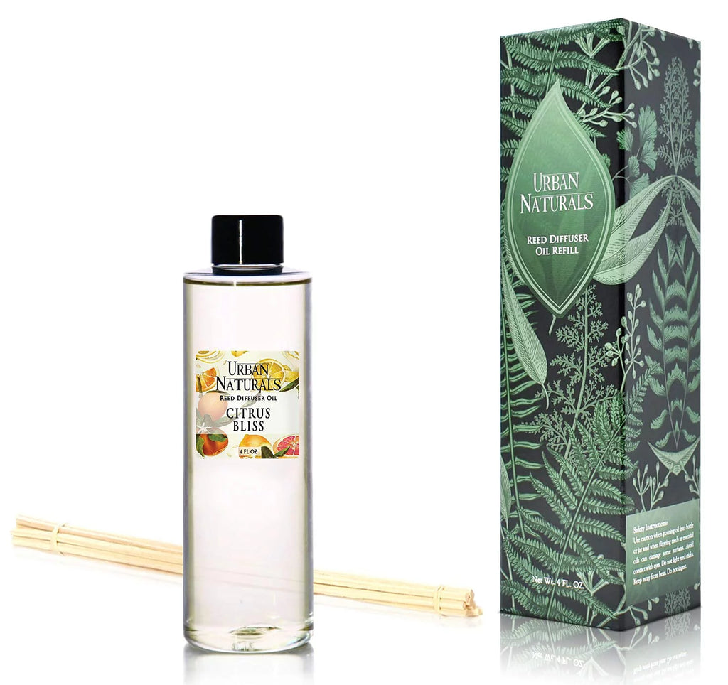 Citrus Scented Reed Diffuser Oil Refill + Replacement Reed Sticks 4 oz T971401