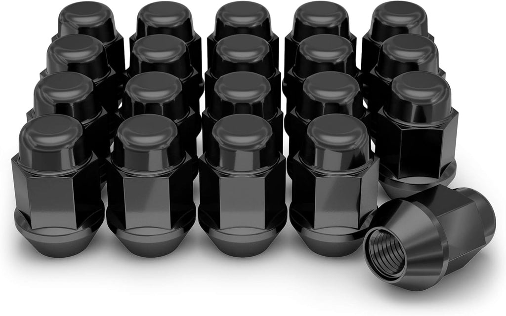 Black Chrome M12x1.50 Bulge Acorn Lug Nut, 20 Pack Y671