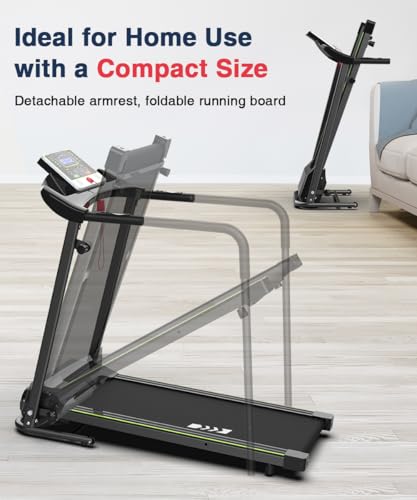 Foldable Walking Treadmill with Long Handrail, LCD Display, 300 lbs Capacity Z7582