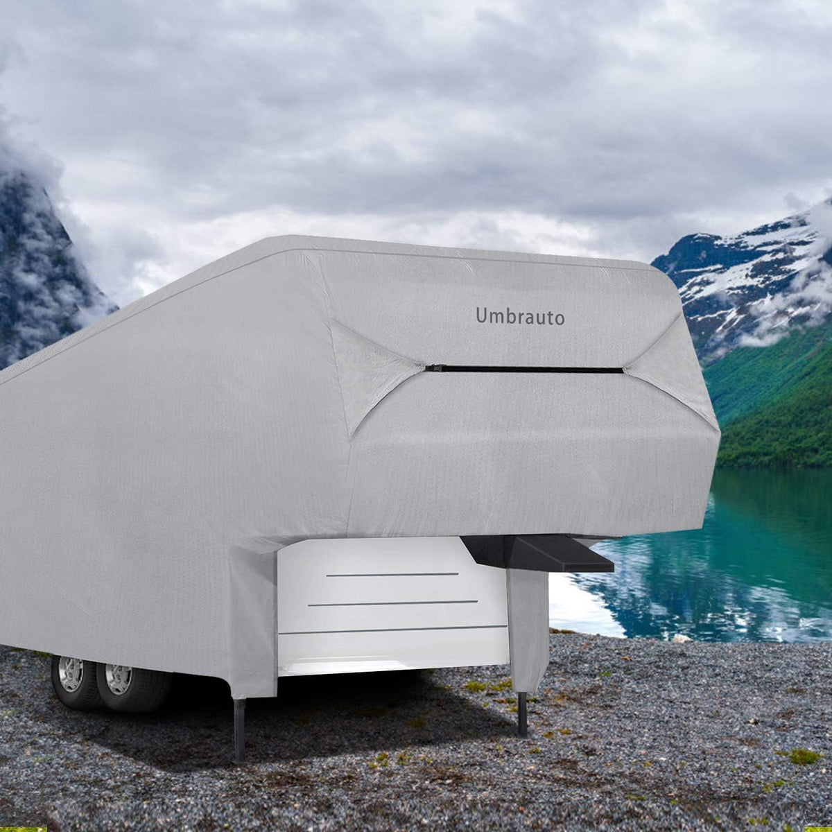 5th Wheel RV Cover 3 Layers Waterproof Breathable Gray V788
