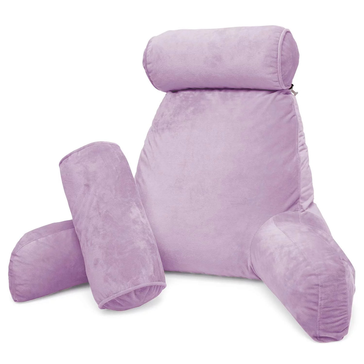 Light Purple Shredded Memory Foam Bed Rest Pillow with Arms and Pockets Q435