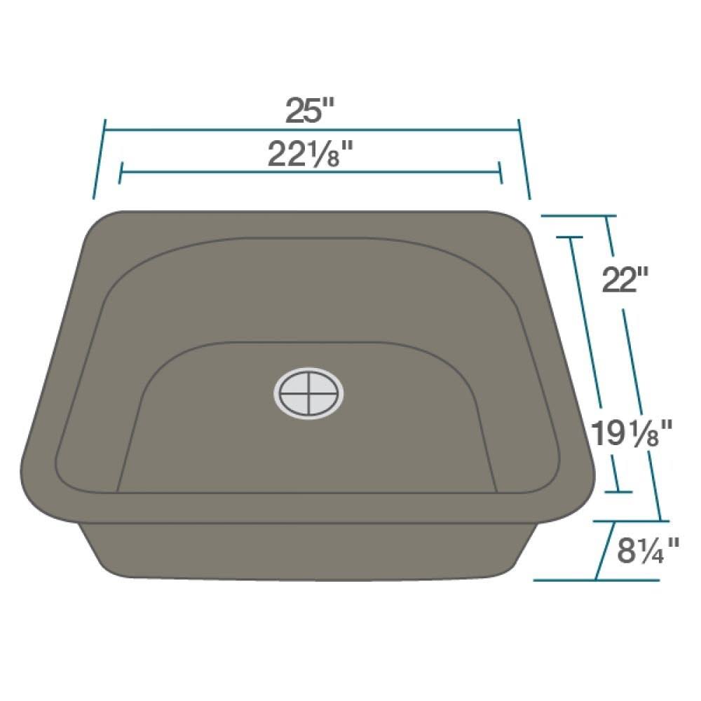 Quartz Granite Drop-in Kitchen Sink with Flange P415